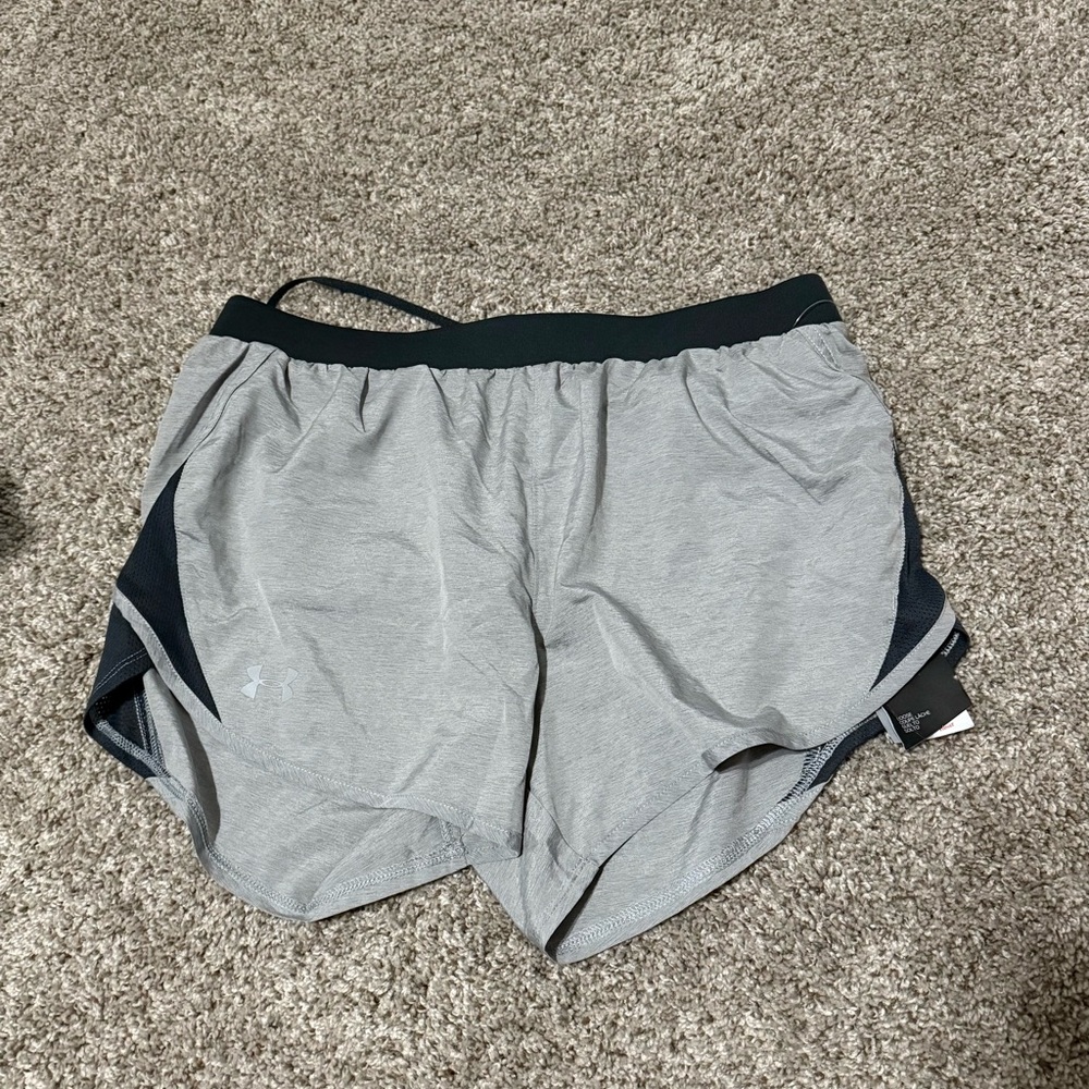 Grey and black Under Armour shorts